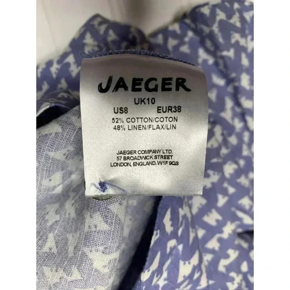 Jaeger Great Britain Linen Flax Blend Button Blouse Top Shirt US 8 NEW.  211 - Picture 4 of 4